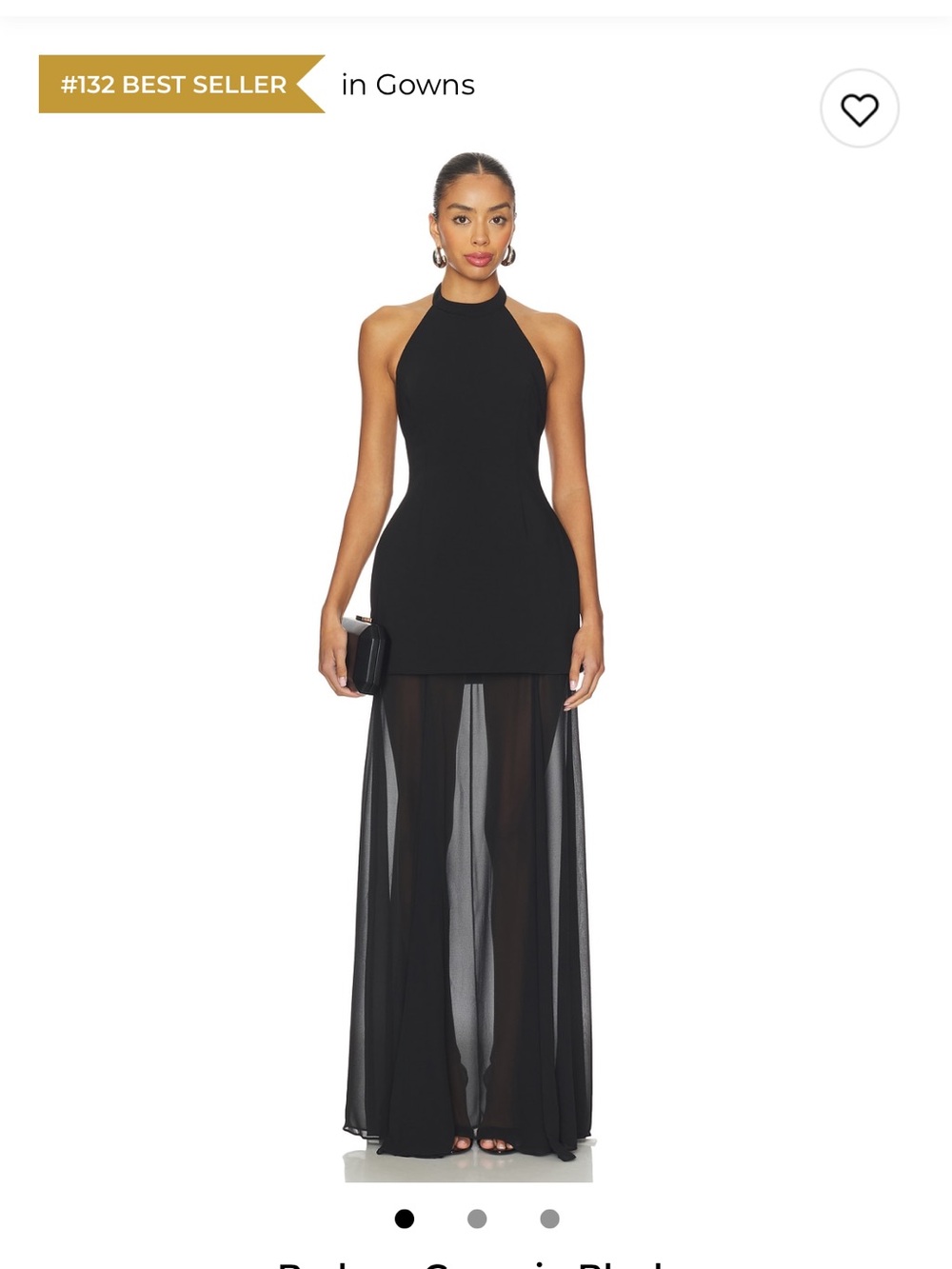Lovers + Friends Black High-Low Halter Gown